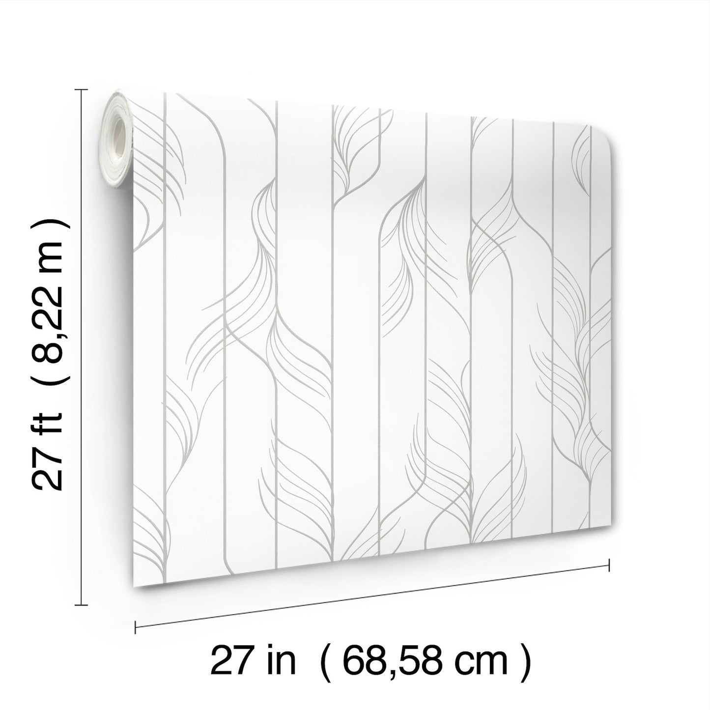 York Wallcoverings Candice Olson Decadence II Elemental Thread White and Silver Wallpaper Modern Stripes Whites and Off-Whites   - DF3302