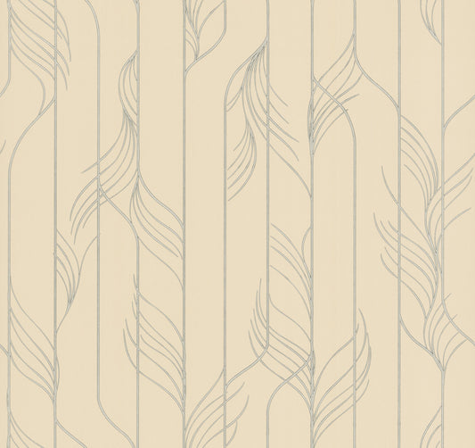 York Wallcoverings Candice Olson Decadence II Elemental Thread Neutral Pearl and Silver Wallpaper Modern Stripes Beiges   - DF3303