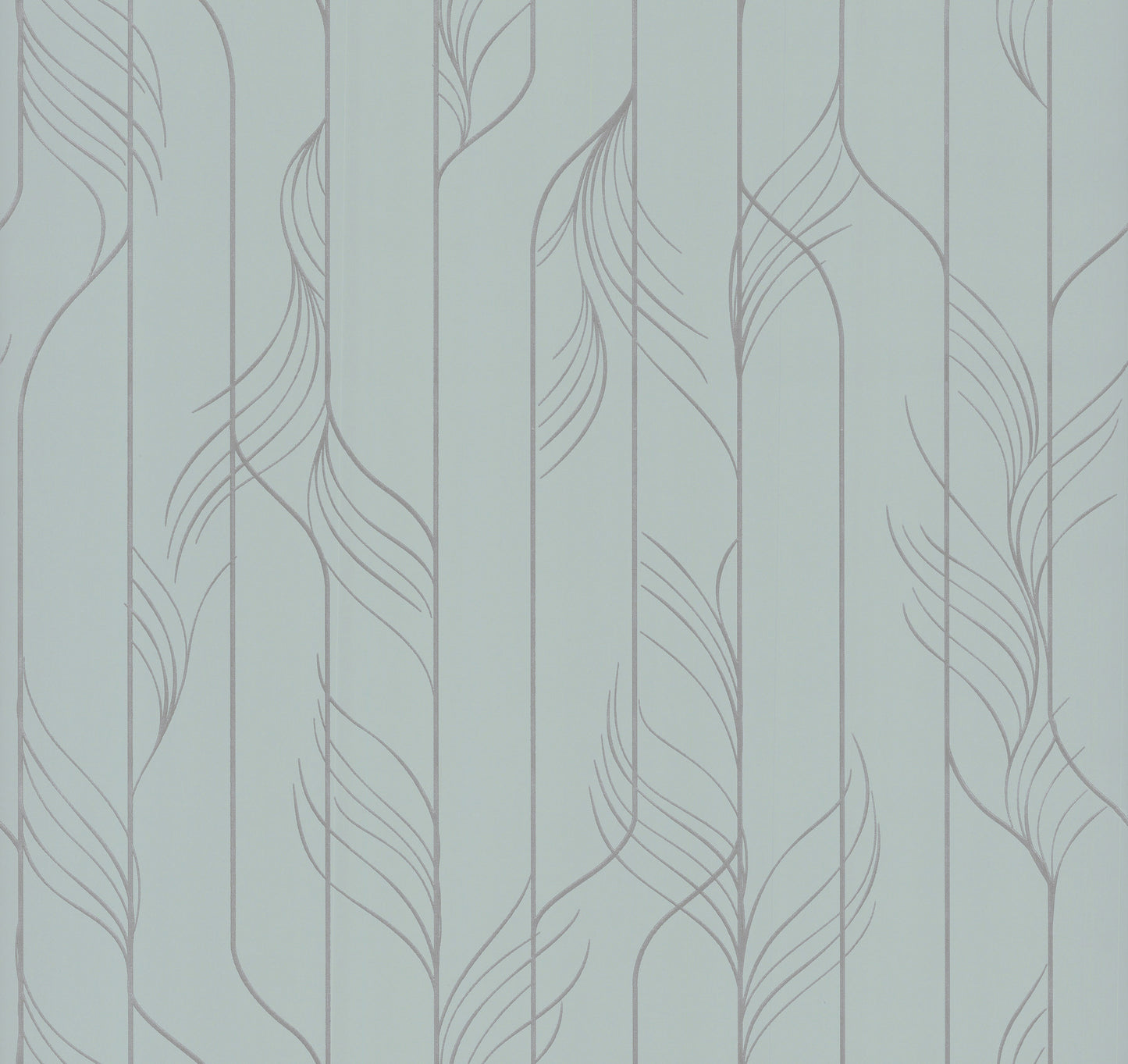 Blue and silver striped wallpaper with a subtle thread-like texture and soft metallic sheen.