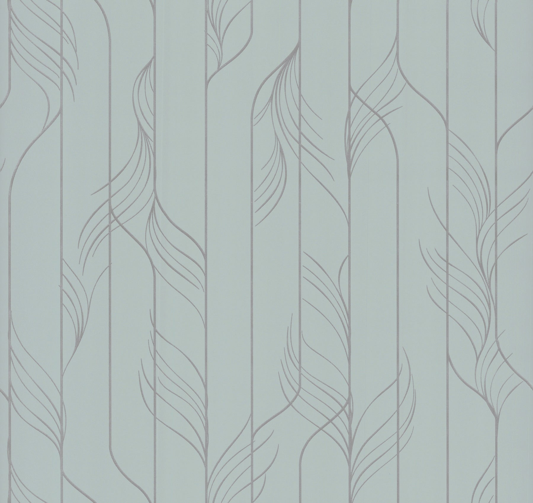 Blue and silver striped wallpaper with a subtle thread-like texture and soft metallic sheen.