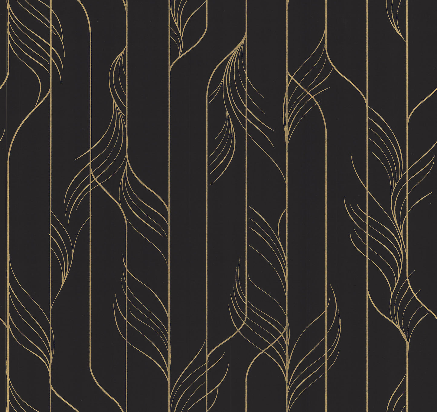 York Wallcoverings Candice Olson Decadence II Elemental Thread Black and Gold Wallpaper Modern Stripes Blacks   - DF3305