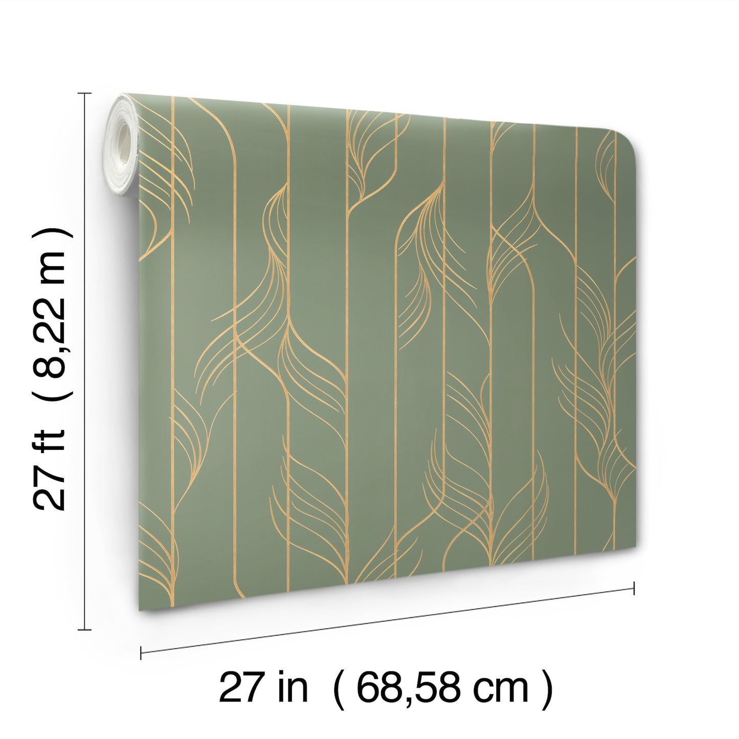York Wallcoverings Candice Olson Decadence II Elemental Thread Green and Gold Wallpaper Modern Stripes Greens   - DF3306