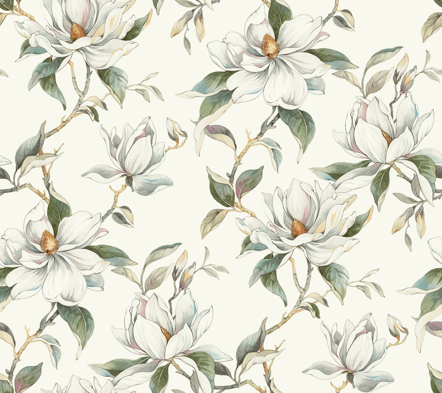 York Wallcoverings Candice Olson Decadence II Garden Jewels White Wallpaper Traditional Florals Whites and Off-Whites   - DF3311