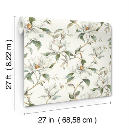 York Wallcoverings Candice Olson Decadence II Garden Jewels White Wallpaper Traditional Florals Whites and Off-Whites   - DF3311