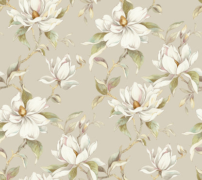 York Wallcoverings Candice Olson Decadence II Garden Jewels Linen Wallpaper Traditional Florals Browns   - DF3312