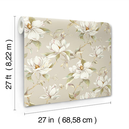 York Wallcoverings Candice Olson Decadence II Garden Jewels Linen Wallpaper Traditional Florals Browns   - DF3312