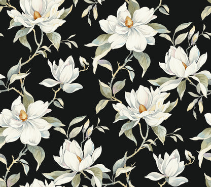 York Wallcoverings Candice Olson Decadence II Garden Jewels Black Wallpaper Traditional Florals Blacks   - DF3313