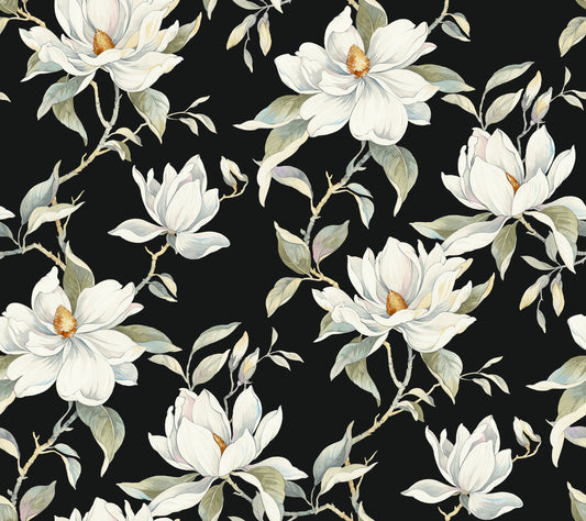 York Wallcoverings Candice Olson Decadence II Garden Jewels Black Wallpaper Traditional Florals Blacks   - DF3313