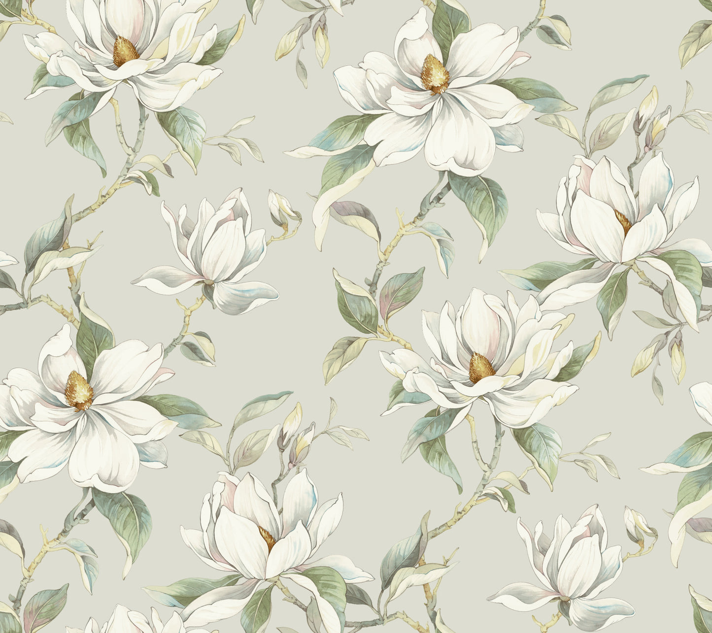 York Wallcoverings Candice Olson Decadence II Garden Jewels Warm Grey Wallpaper Traditional Florals Greys   - DF3314