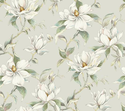 York Wallcoverings Candice Olson Decadence II Garden Jewels Warm Grey Wallpaper Traditional Florals Greys   - DF3314