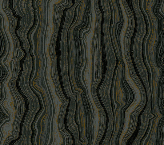 York Wallcoverings Candice Olson Decadence II Mineral Shimmer Black and Gold Wallpaper Modern Bohemian Blacks   - DF3326