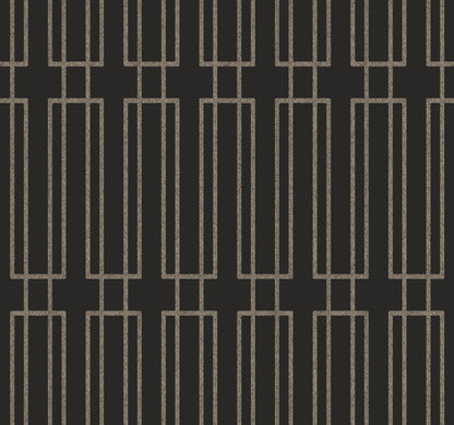York Wallcoverings Candice Olson Decadence II Terrace Black Wallpaper Naturals Geometrics Blacks   - DF3328
