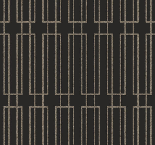 York Wallcoverings Candice Olson Decadence II Terrace Black Wallpaper Naturals Geometrics Blacks   - DF3328