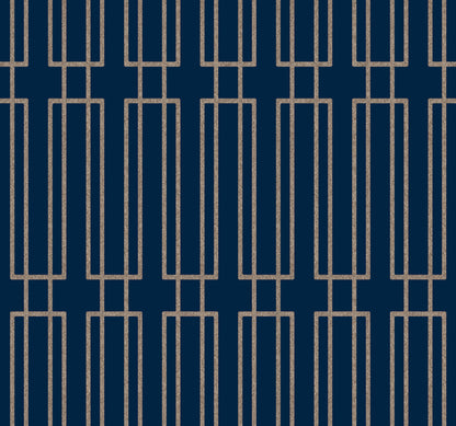 York Wallcoverings Candice Olson Decadence II Terrace Navy Wallpaper Naturals Geometrics Blues   - DF3329
