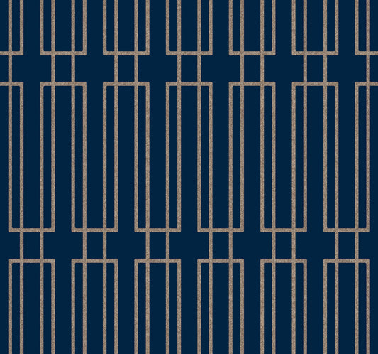 York Wallcoverings Candice Olson Decadence II Terrace Navy Wallpaper Naturals Geometrics Blues   - DF3329