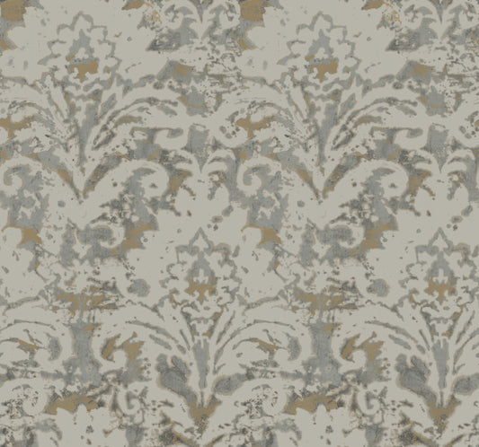 York Wallcoverings Candice Olson Decadence II Velvet Crush Damask Taupe and Gold Wallpaper Traditional Damasks Browns   - DF3331