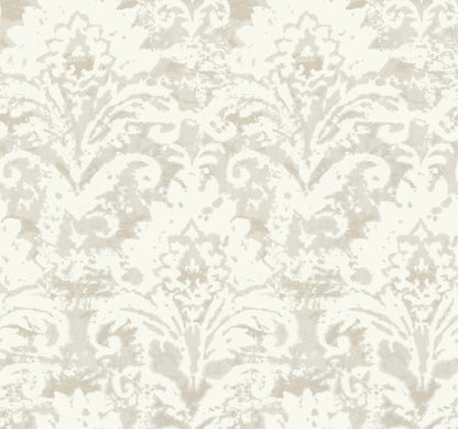 York Wallcoverings Candice Olson Decadence II Velvet Crush Damask Cream and Pearl Wallpaper Traditional Damasks Whites and Off-Whites   - DF3334