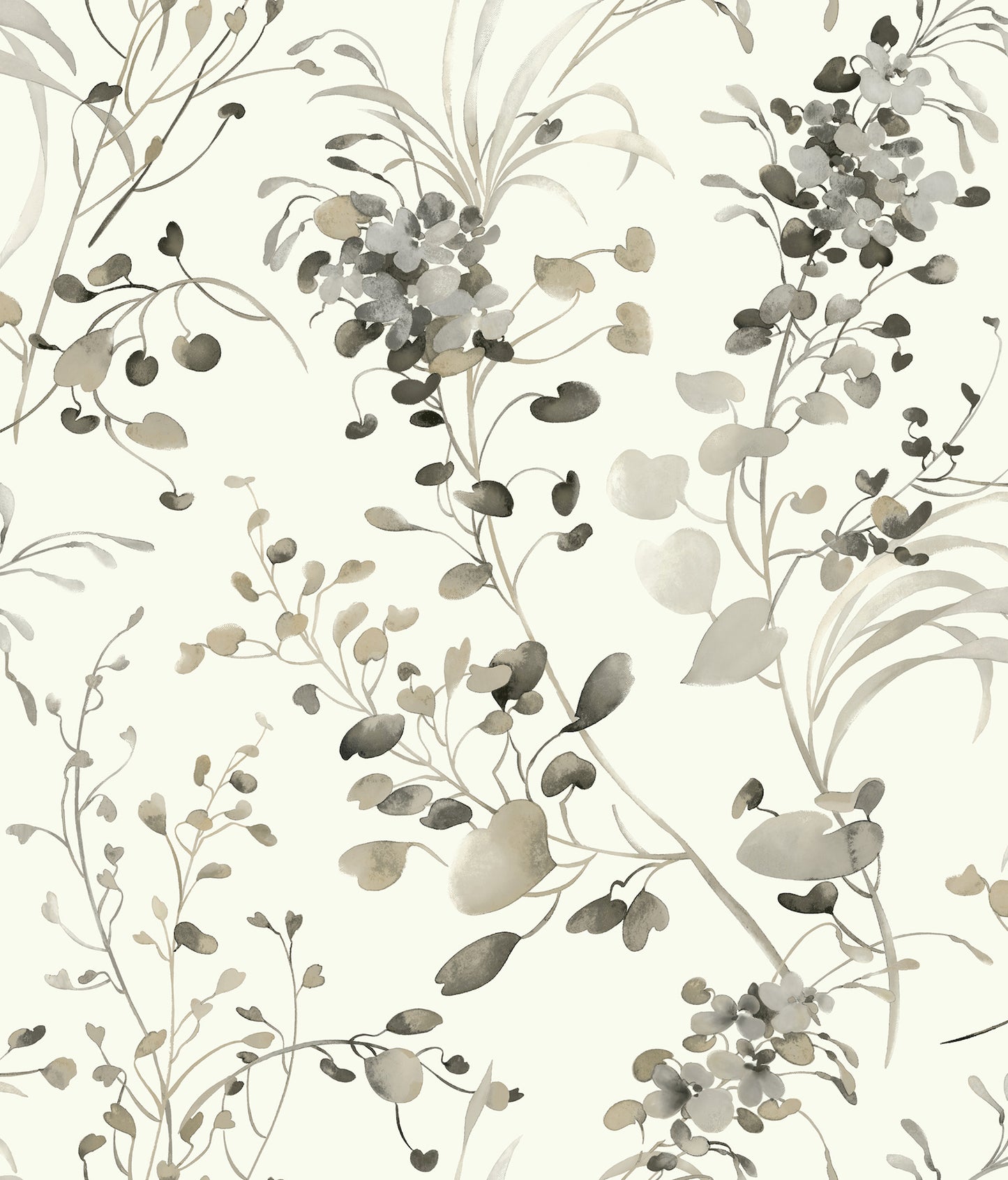 York Wallcoverings Candice Olson Decadence II Spring Whispers Charcoal Wallpaper Transitional Botanical Whites and Off-Whites   - DF3342