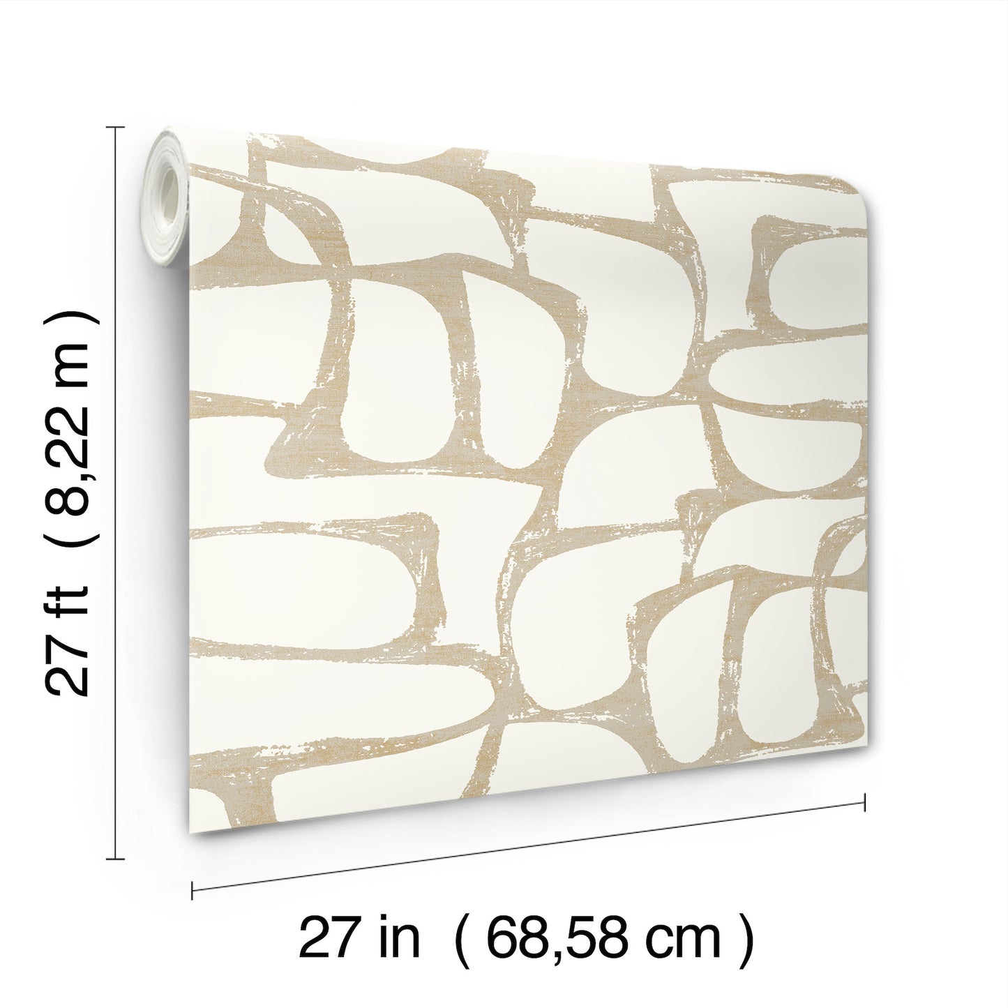 York Wallcoverings Candice Olson Decadence II Craftsman Geometric White and Gold Wallpaper Modern Geometrics Whites and Off-Whites   - DF3351