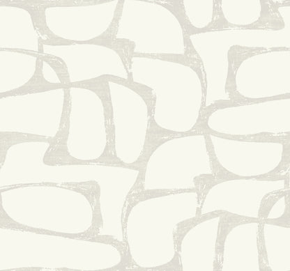 York Wallcoverings Candice Olson Decadence II Craftsman Geometric White and Soft Grey Wallpaper Modern Geometrics Whites and Off-Whites   - DF3353