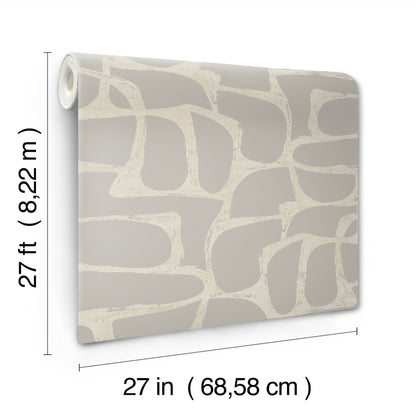 York Wallcoverings Candice Olson Decadence II Craftsman Geometric Taupe Wallpaper Modern Geometrics Whites and Off-Whites   - DF3354