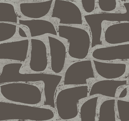 York Wallcoverings Candice Olson Decadence II Craftsman Geometric Mocha Wallpaper Modern Geometrics Whites and Off-Whites   - DF3355