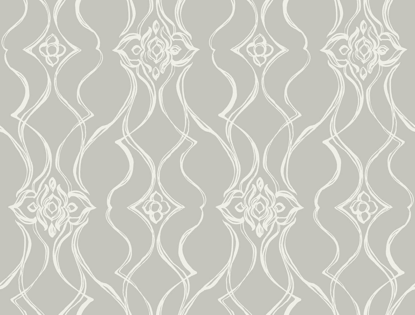 York Wallcoverings Candice Olson Decadence II Pirouette Grey Wallpaper Traditional Damasks Greys   - DF3374
