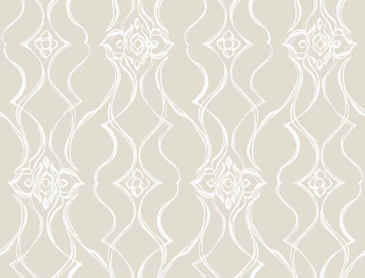 York Wallcoverings Candice Olson Decadence II Pirouette Beige Wallpaper Traditional Damasks Beiges   - DF3375