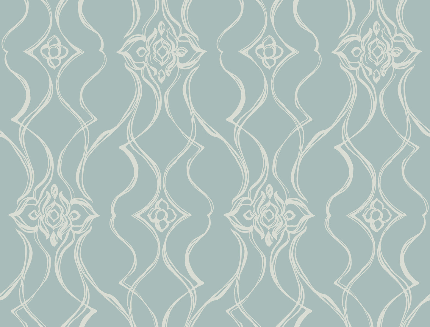 York Wallcoverings Candice Olson Decadence II Pirouette Spa Wallpaper Traditional Damasks Blues   - DF3376
