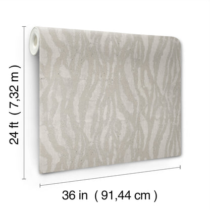 York Wallcoverings Candice Olson Decadence II Zebra Chic Silver Wallpaper Modern Textures Metallics   - DF3392