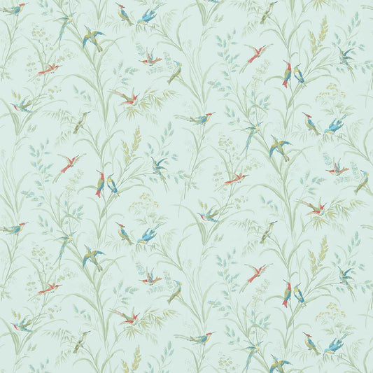 SANDERSON Tuileries Wallpaper Birds Sage,Multi  Surflex-Printed Wallpaper - DFAB214082