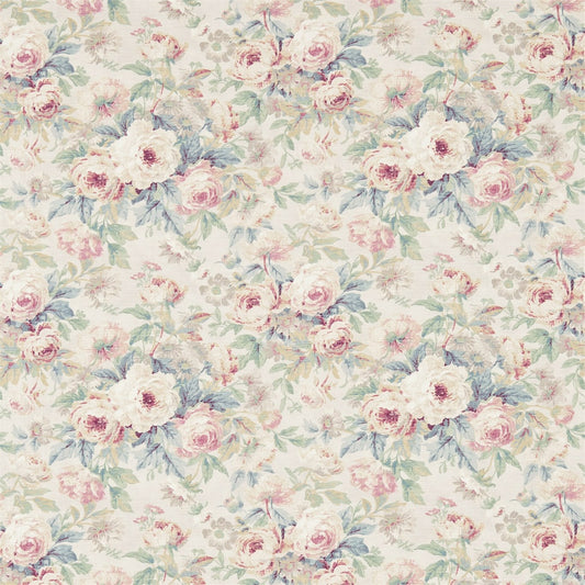 SANDERSON Amelia Rose Fabric Classic Floral Wedgwood,Rose   - DFAB223977