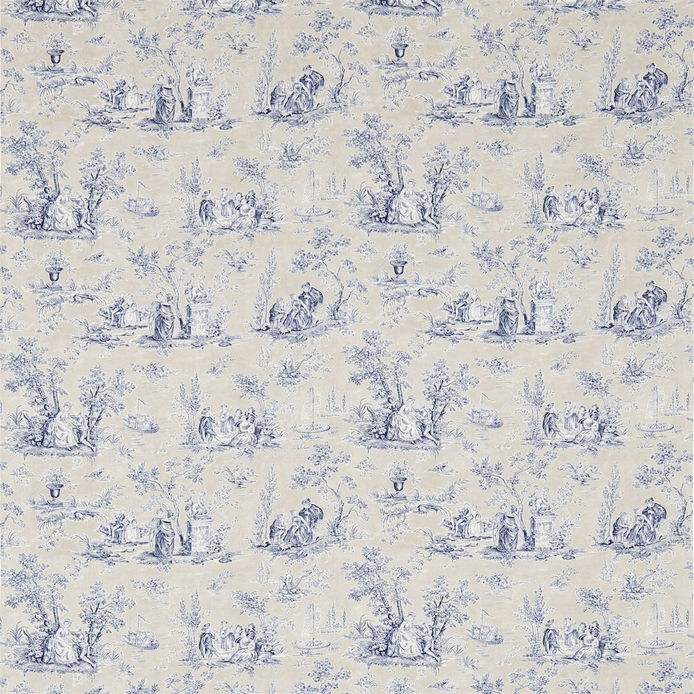 SANDERSON Josette Fabric Other Indigo,Taupe   - DFAB223987