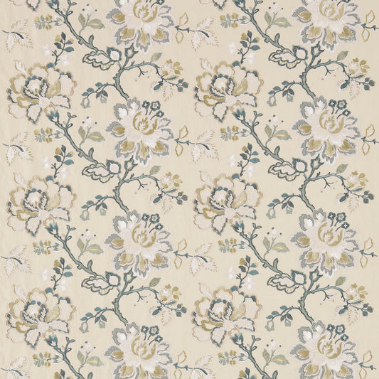 SANDERSON Angelique Fabric Contemporary, Floral Teal,Manila   - DFAB233995