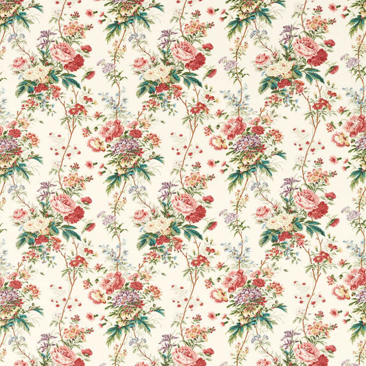 SANDERSON Lakeland Paradis Fabric Classic Floral Carmine   - DGDF227173