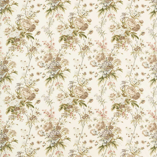 SANDERSON Lakeland Paradis Fabric Classic Floral Walnut   - DGDF227174
