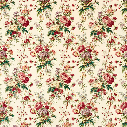 SANDERSON Lakeland Paradis Fabric Classic Floral Carmine,Geolu   - DGDF227176