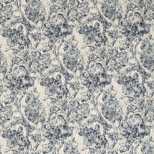 SANDERSON Fringed Tulip Toile Fabric Toile Woad   - DGDF227181