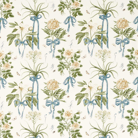 SANDERSON Cupid`s Beau Fabric Contemporary, Floral Quince,Chalk   - DGDF227184