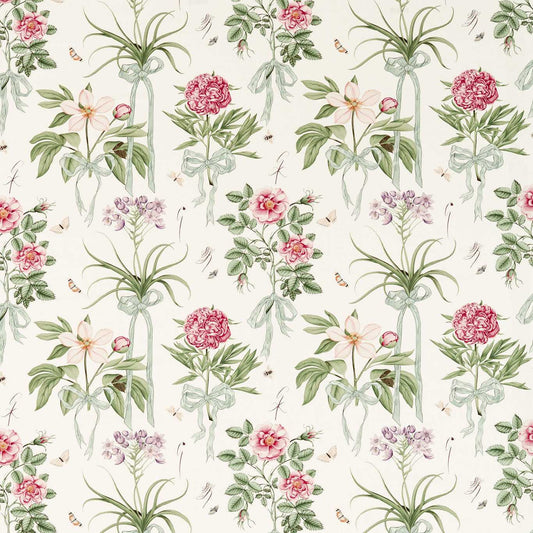SANDERSON Cupid`s Beau Fabric Contemporary, Floral Parchment,Madder   - DGDF227185