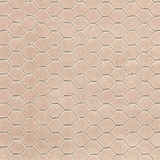 SANDERSON Faraday Velvet Fabric Geometric Putty   - DGDV237405