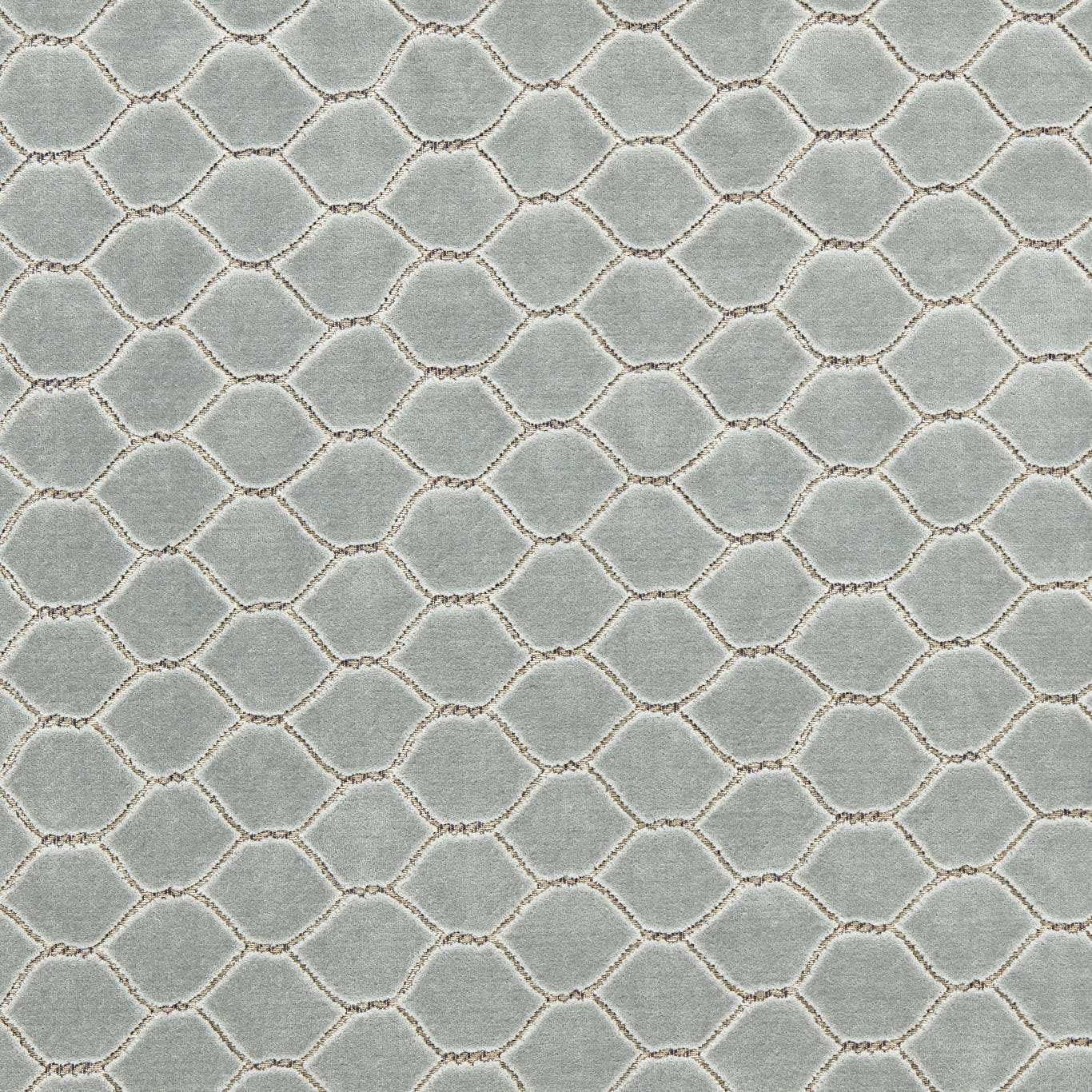 SANDERSON Faraday Velvet Fabric Geometric Porcelain   - DGDV237409