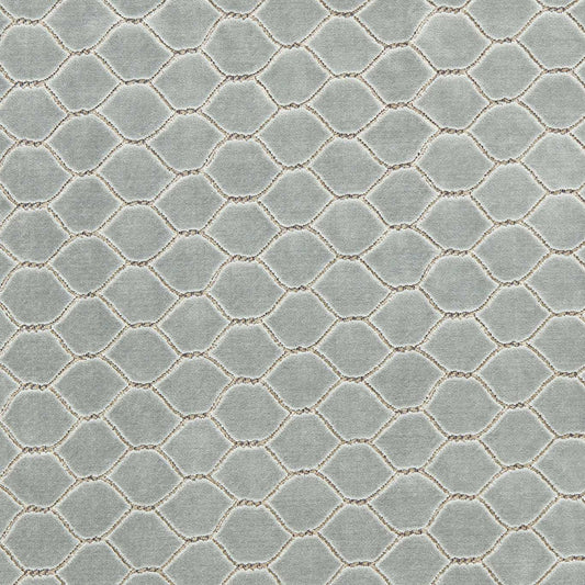 SANDERSON Faraday Velvet Fabric Geometric Porcelain   - DGDV237409