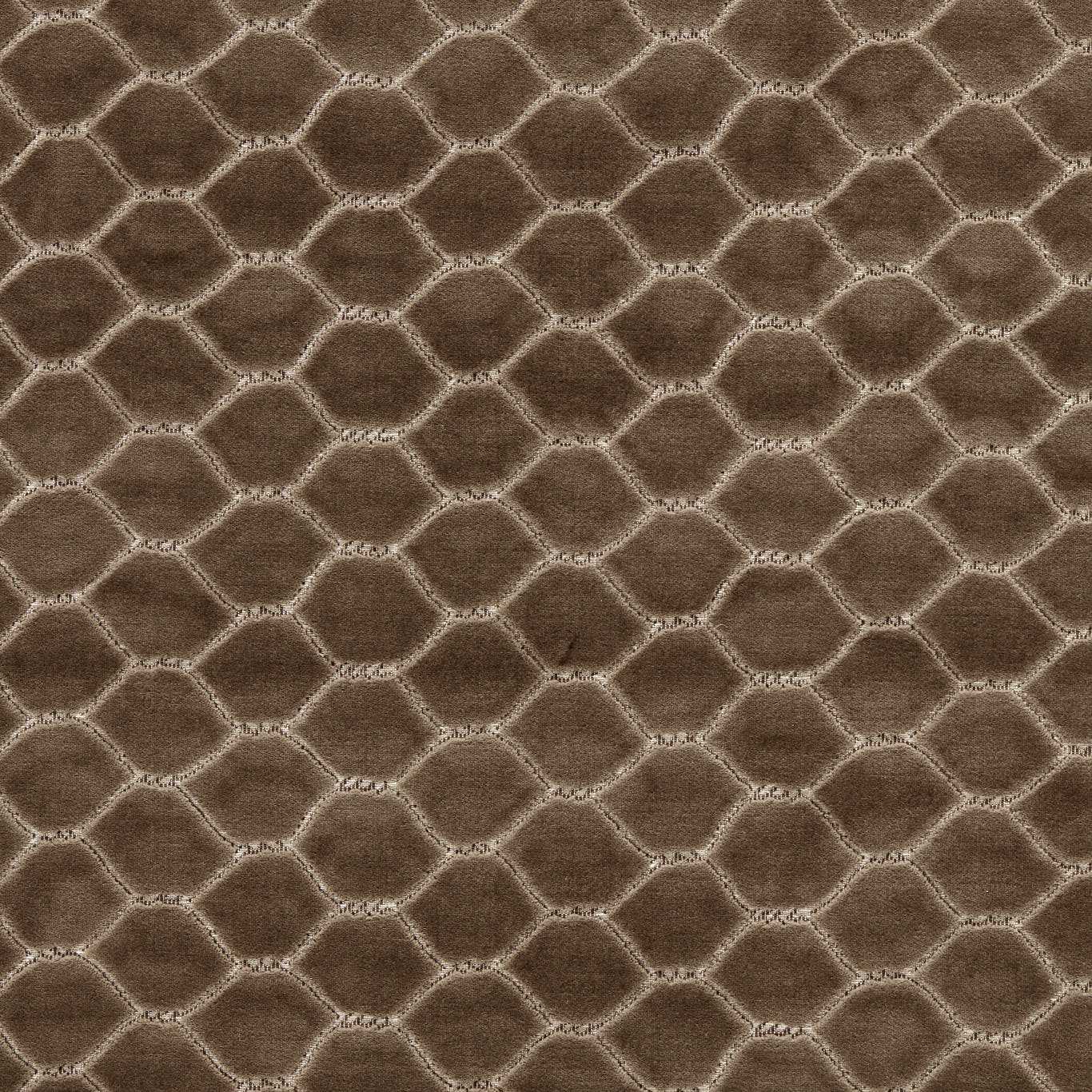 SANDERSON Faraday Velvet Fabric Geometric Walnut   - DGDV237411