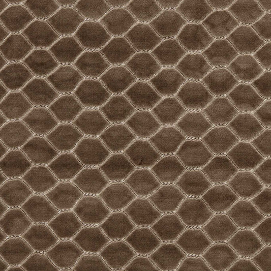 SANDERSON Faraday Velvet Fabric Geometric Walnut   - DGDV237411