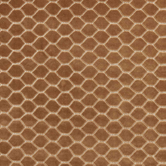 SANDERSON Faraday Velvet Fabric Geometric Bronze   - DGDV237412