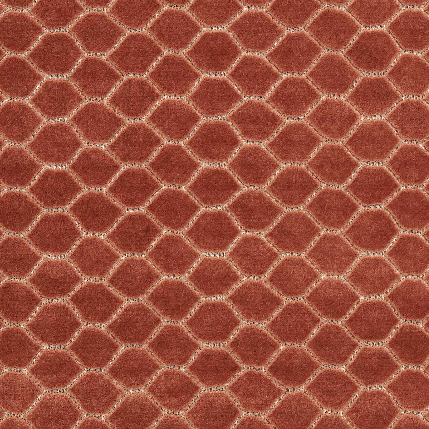 SANDERSON Faraday Velvet Fabric Geometric Sandstone   - DGDV237413