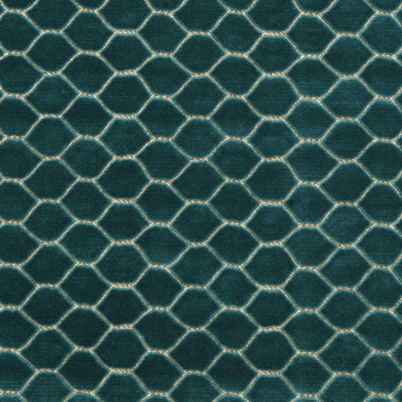 SANDERSON Faraday Velvet Fabric Geometric Malachite   - DGDV237415