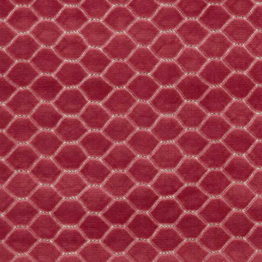 SANDERSON Faraday Velvet Fabric Geometric Carmine   - DGDV237416