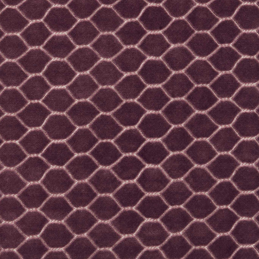 SANDERSON Faraday Velvet Fabric Geometric Plum   - DGDV237417